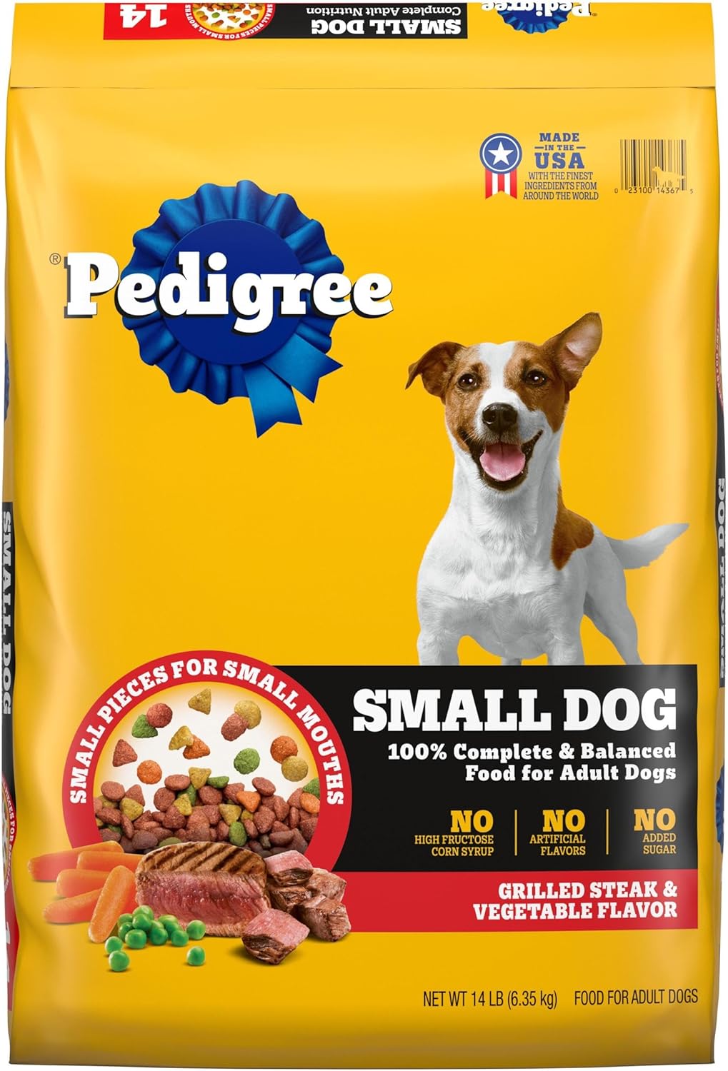 Deliciously Nutritious Dry Dog Food for Adult Small Breeds - Grilled Steak & Vegetable Flavor, 14 Lb. Bag