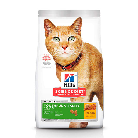 Hill's Science Diet Senior Vitality 7+, Croquetas para Gato Senior, Sabor Pollo 1.4Kg