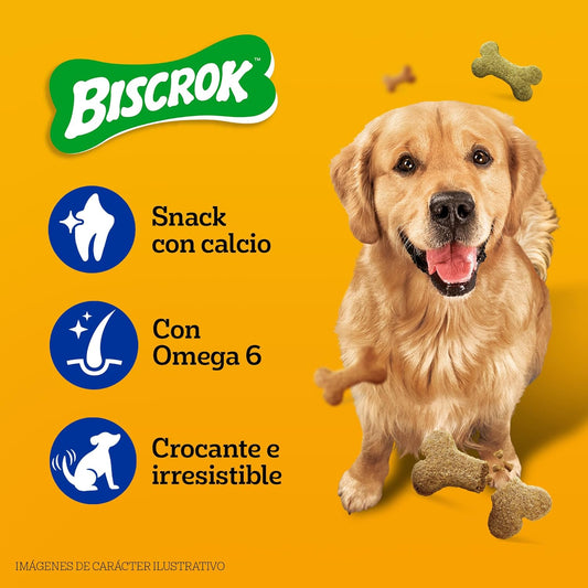Pedigree - Snack para Perros Adultos Biscrock, Omega 3, Adicionado con Calcio, Sin Colorantes, Ideal para Entrenamiento, 225g