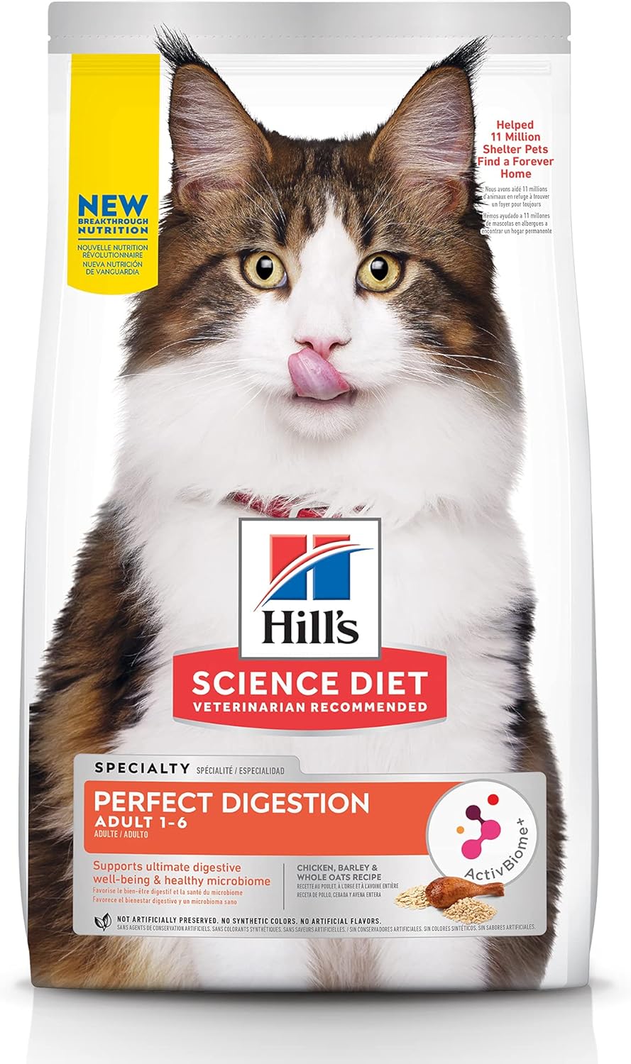Hill's Science Diet Perfect Digestion, Croquetas para Gato Adulto Cuidado Digestivo Sabor Pollo 1.5Kg