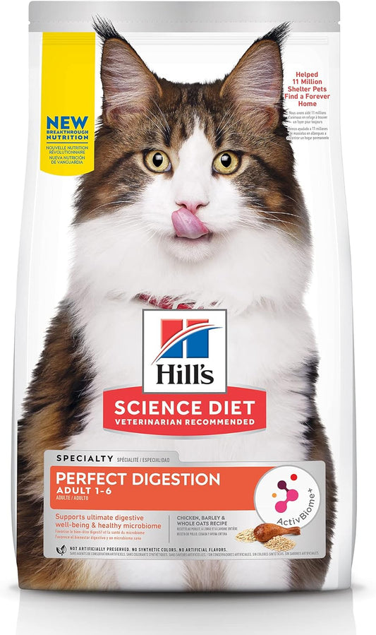 Hill's Science Diet Perfect Digestion, Croquetas para Gato Adulto Cuidado Digestivo Sabor Pollo 1.5Kg