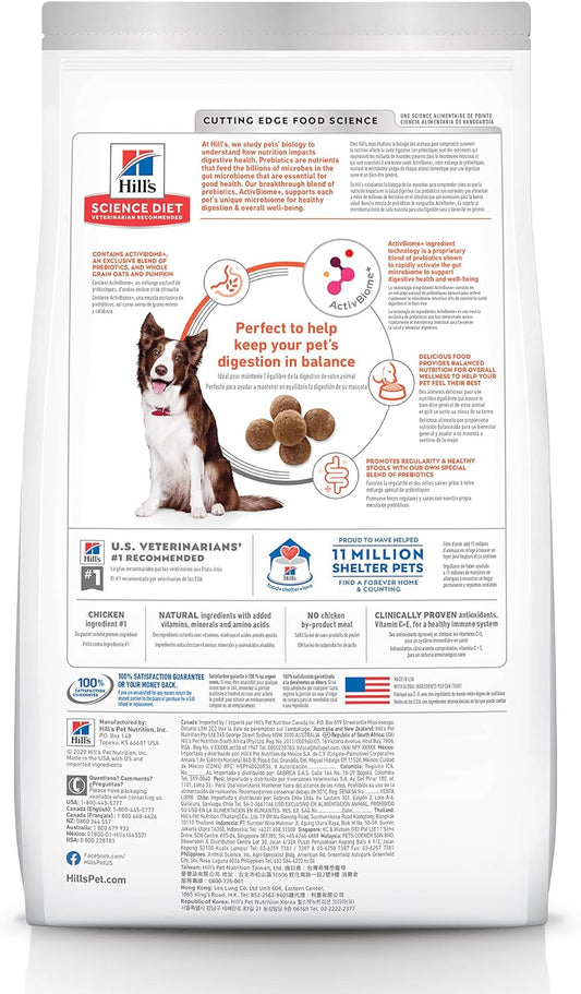 Hill's Science Diet Perfect Digestion, Croquetas para Perro Adulto, Cuidado Digesitvo Sabor Pollo 10Kg