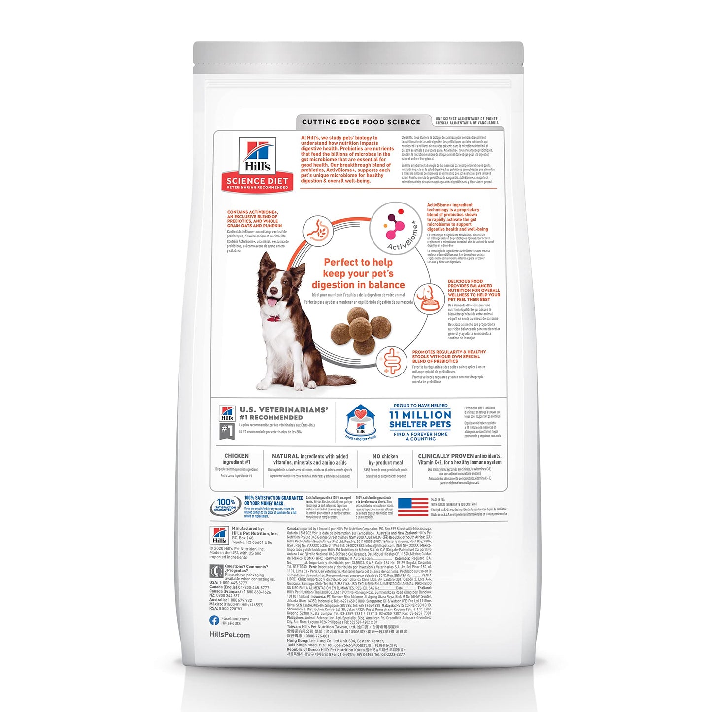 Hill's Science Diet Perfect Digestion, Croquetas para Perro Adulto, Cuidado Digesitvo Sabor Pollo 1.6Kg