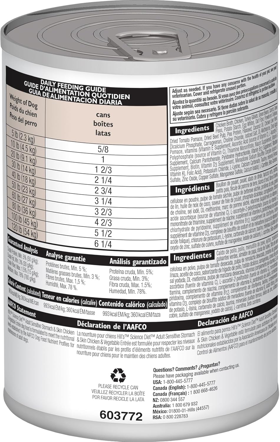 Hill's Science Diet Sensitive Skin & Stomach alimento húmedo Perro Adulto Piel y estómago sensibles 363g