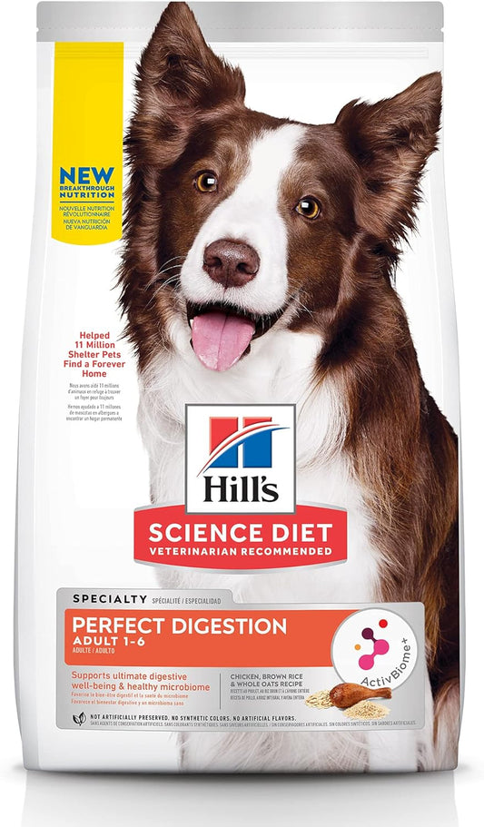 Hill's Science Diet Perfect Digestion, Croquetas para Perro Adulto, Cuidado Digesitvo Sabor Pollo 10Kg