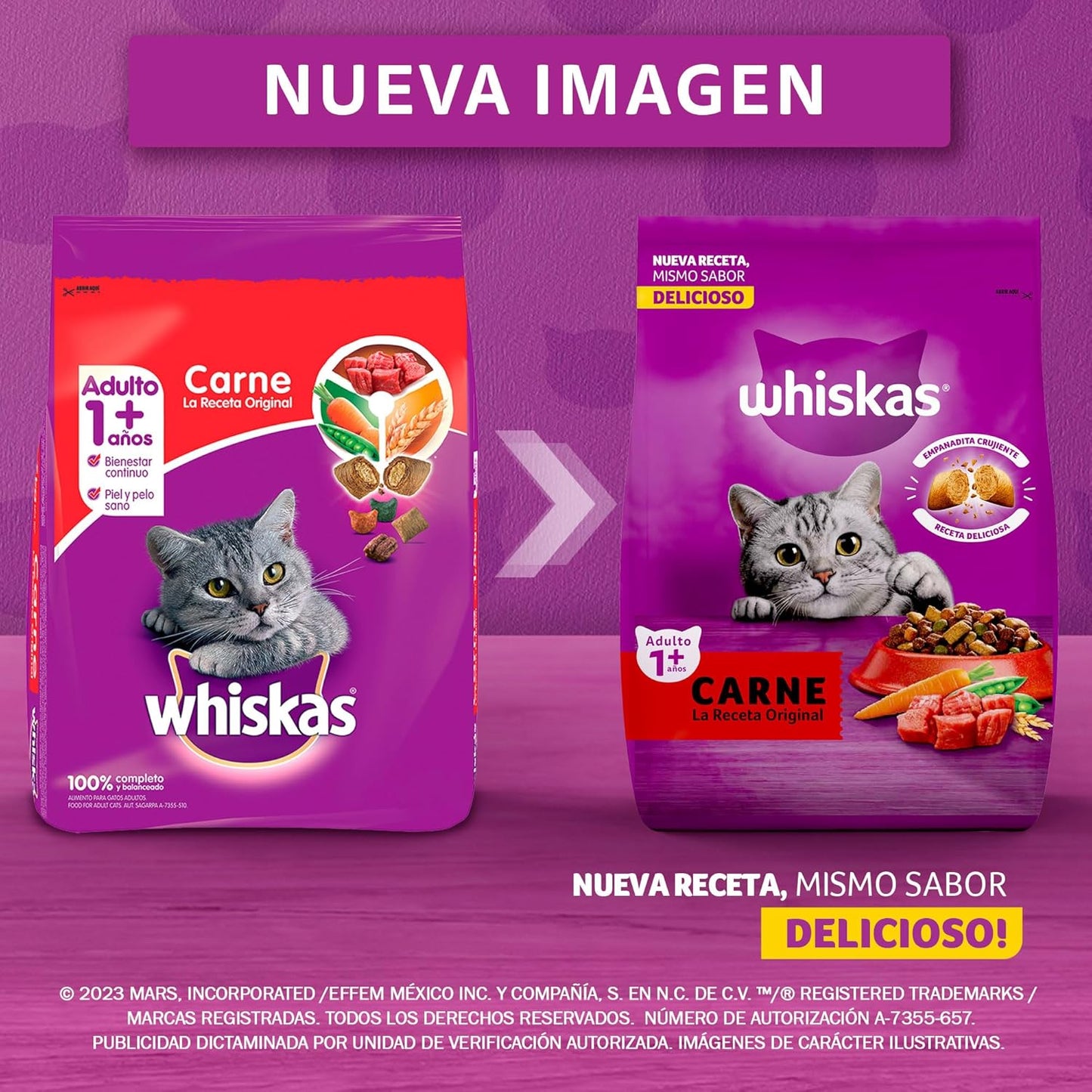 WHISKAS - Croquetas para Gato 9 kg, Carne, Sabor Original, Seco, Cuidado Urinario, con Omega 6 y Aminoácidos