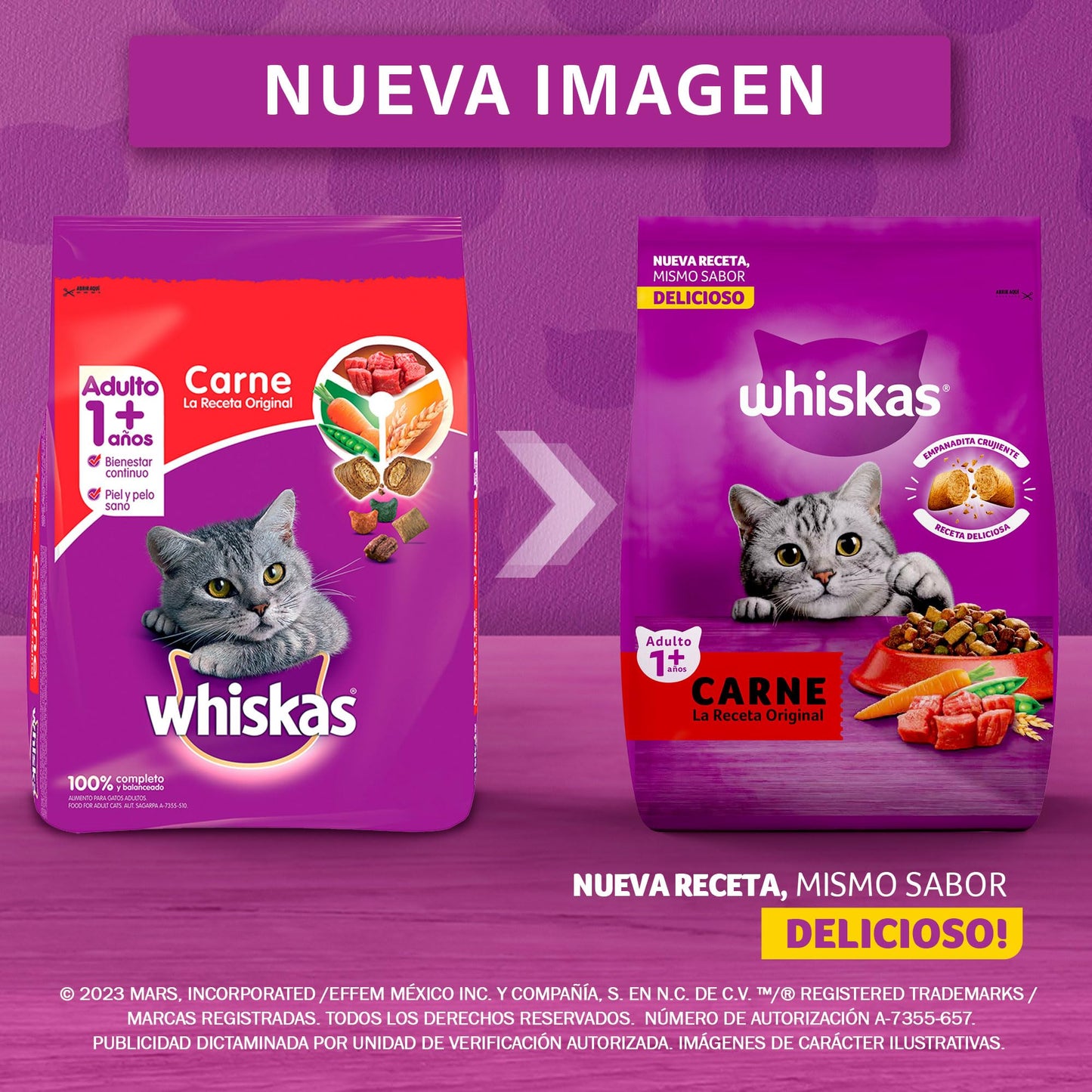 Whiskas Comida para Gatos Croquetas Carne Original Seco, 3 kg