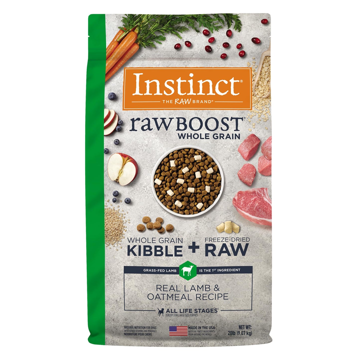 Instinct Raw Boost Croquetas para Perro, Receta de Cordero 9kg