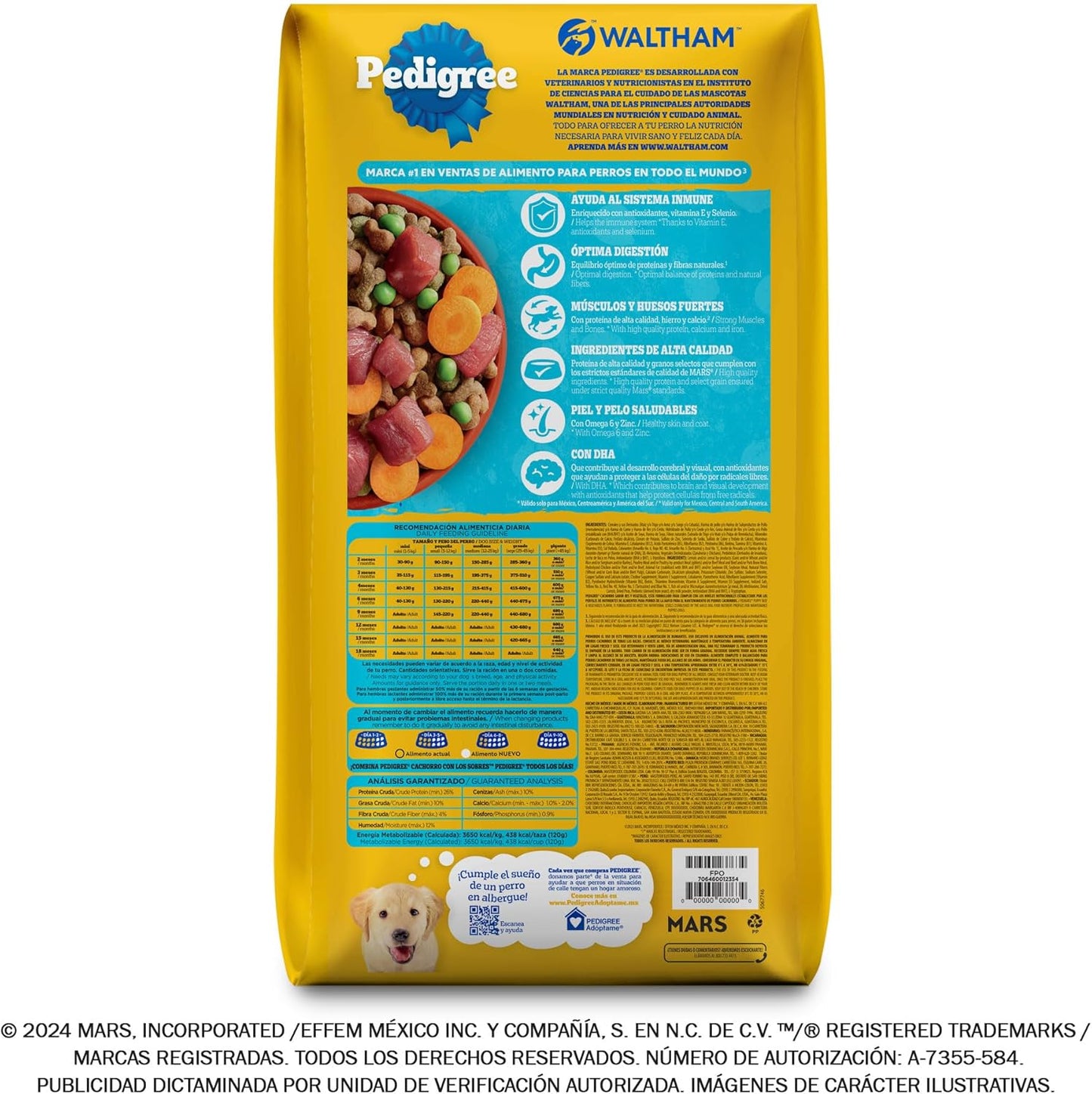 Pedigree - Alimento para Cachorros 20 kg, Etapa 2, con DHA, Prebióticos, Proteínas y Fibra