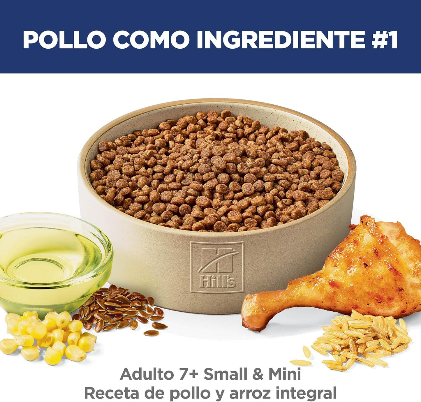 Hill's Science Diet Small & Mini Adult 7+, Croquetas para Perro Senior Razas Pequeña Y Mini, Sabor Pollo Y Arroz Integral 2Kg