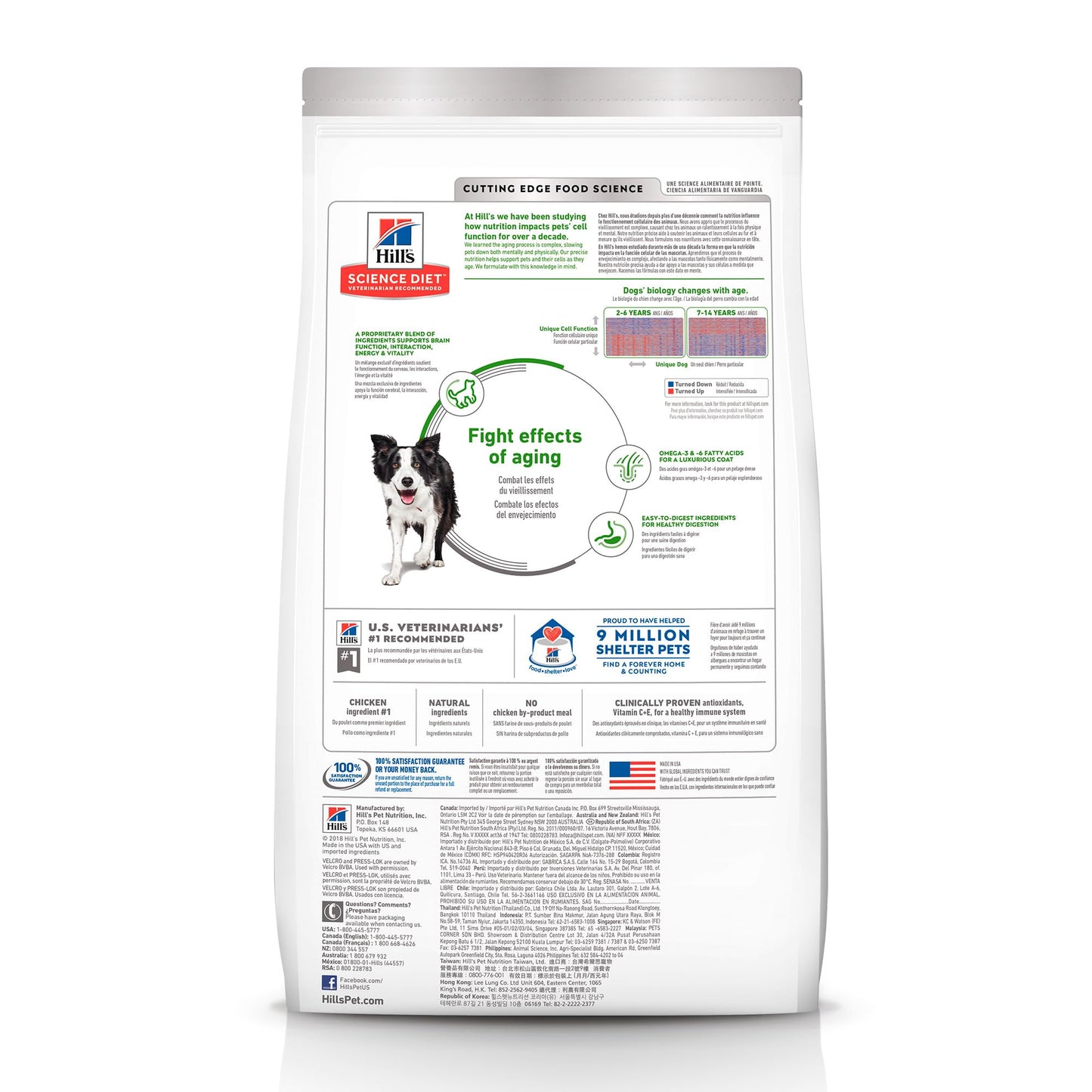 Hill's Science Diet Senior Vitality, Croquetas para Perro Senior 7+ Sabor Pollo Y Arroz 5.7Kg