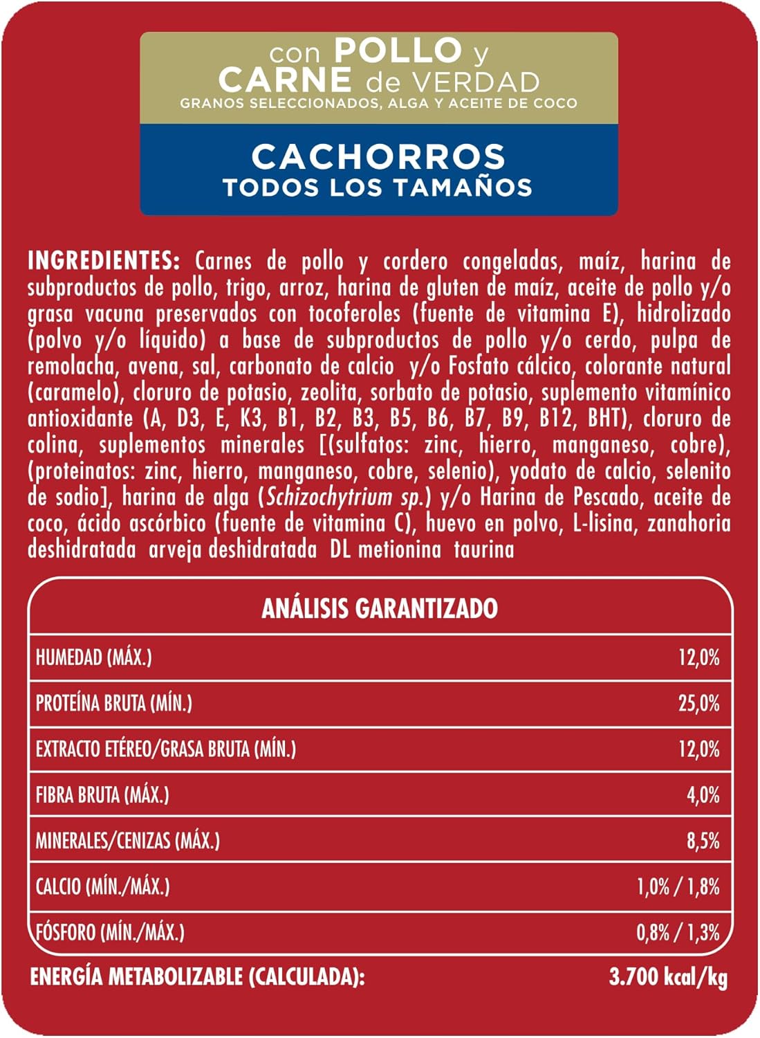 Purina One Cachorro Todos los Tamaños Sabor Pollo y Carne 2Kg