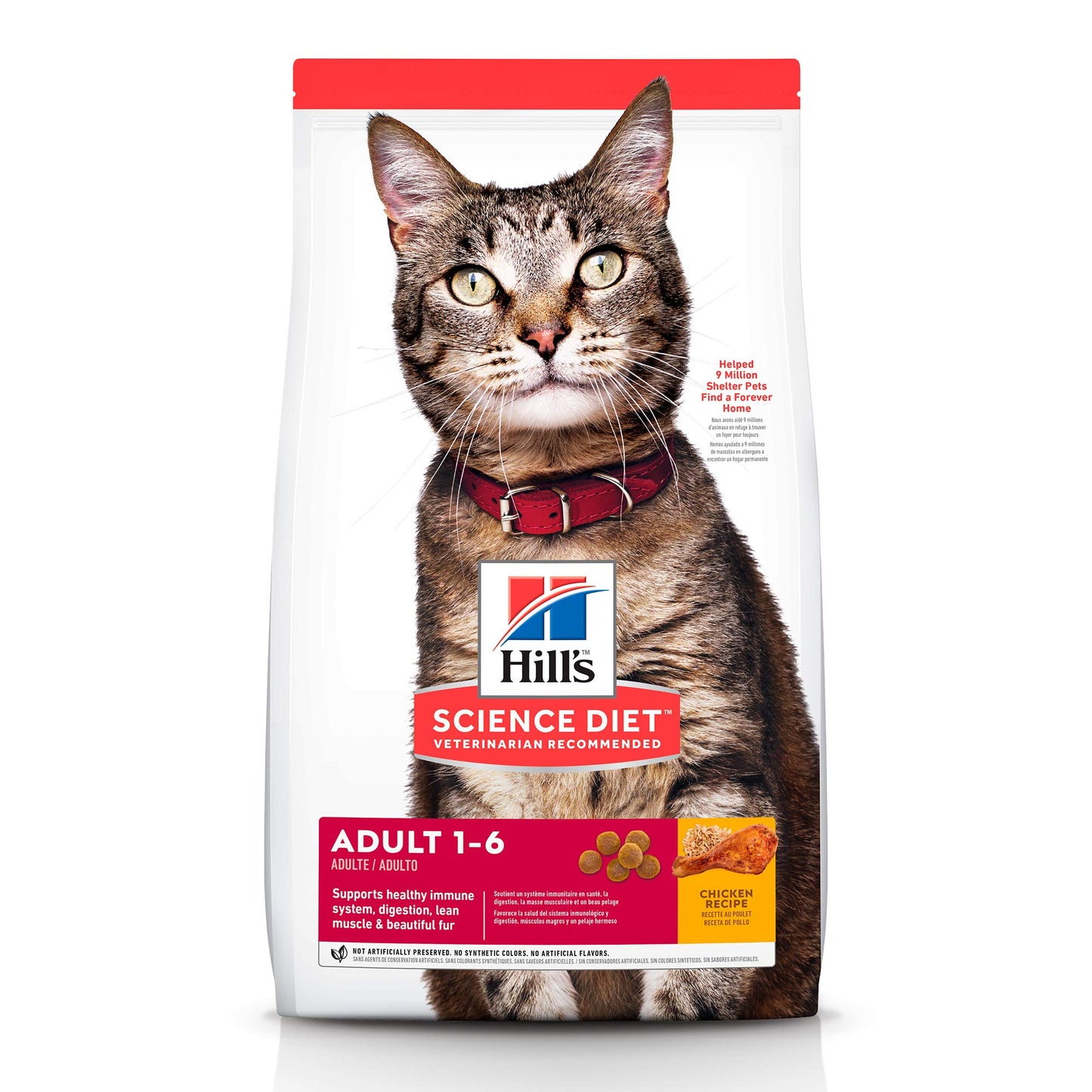 Hill's Science Diet, Croquetas para Gato Adulto, Sabor Pollo 7.3Kg