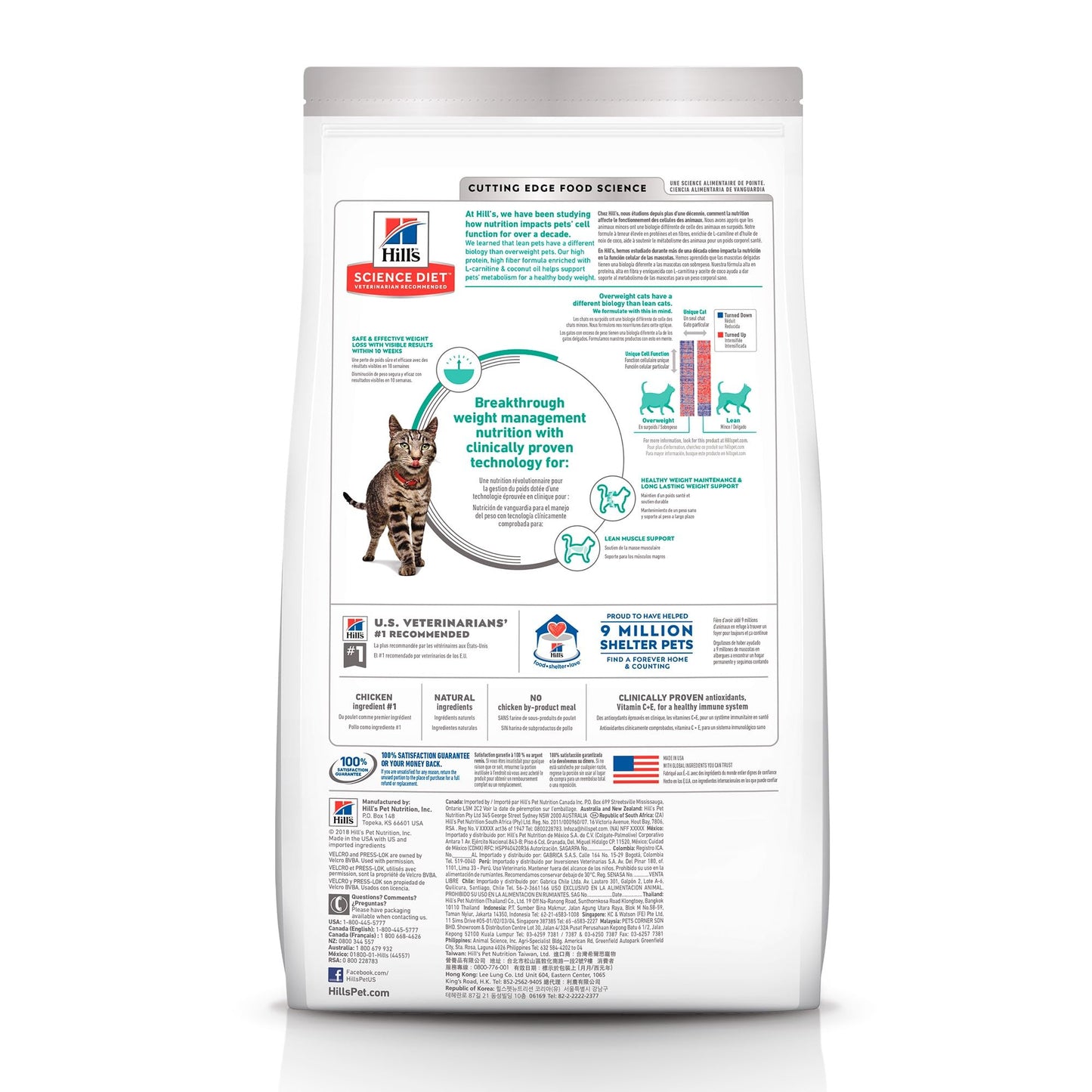 Hill's Science Diet Perfect Weight, Croquetas para Gato Adulto para Control De Peso, Sabor Pollo 1.4Kg