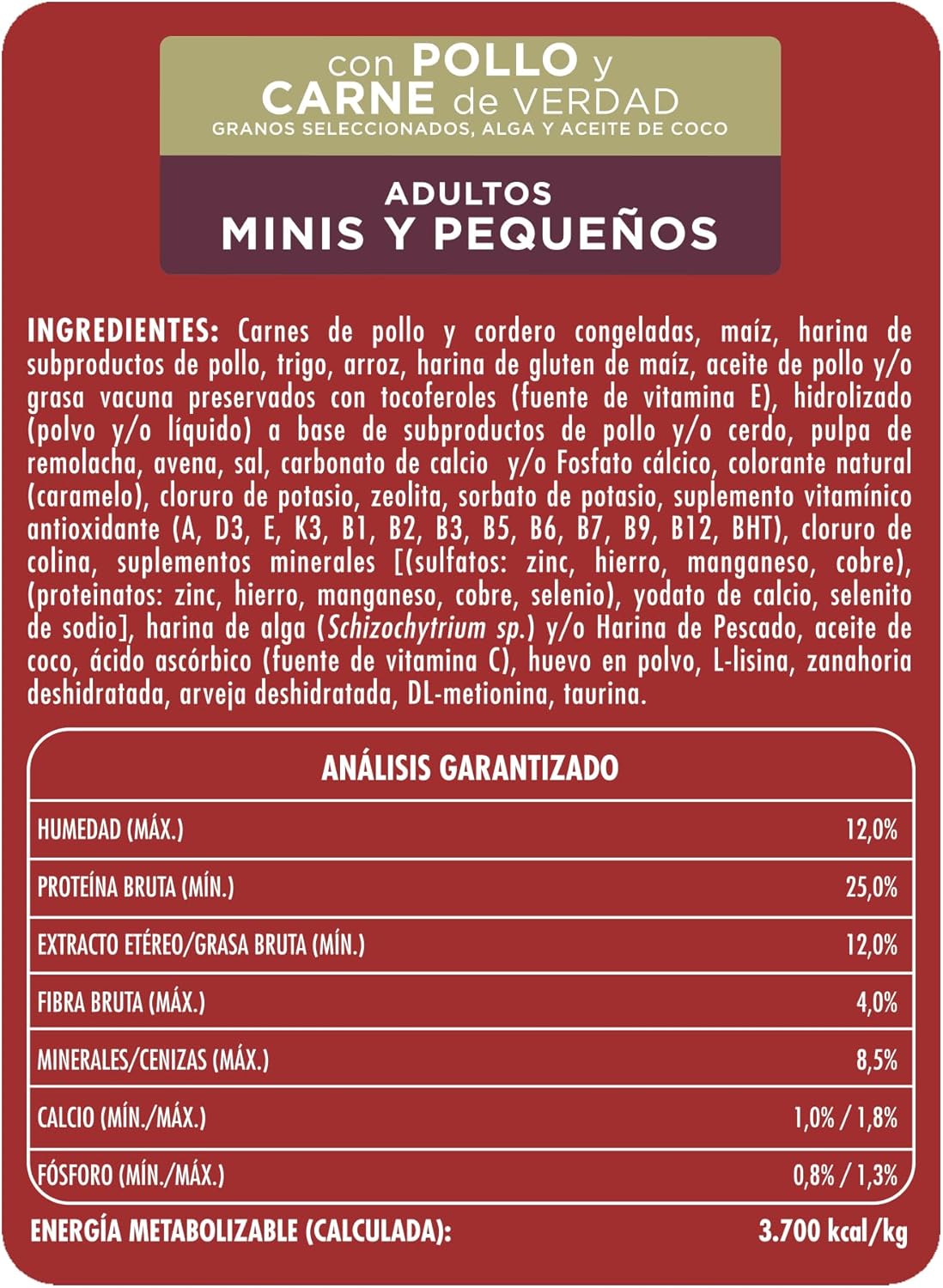 Purina One Adulto Raza Minis y Pequeños Sabor Pollo y Carne 3.5Kg