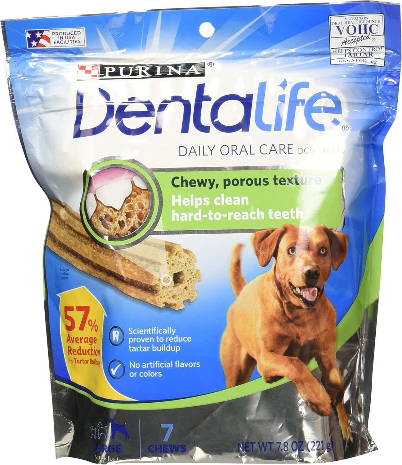 Purina Dentalife Snack Cuidado Oral Para Perros Adultos Raza Grande 221g