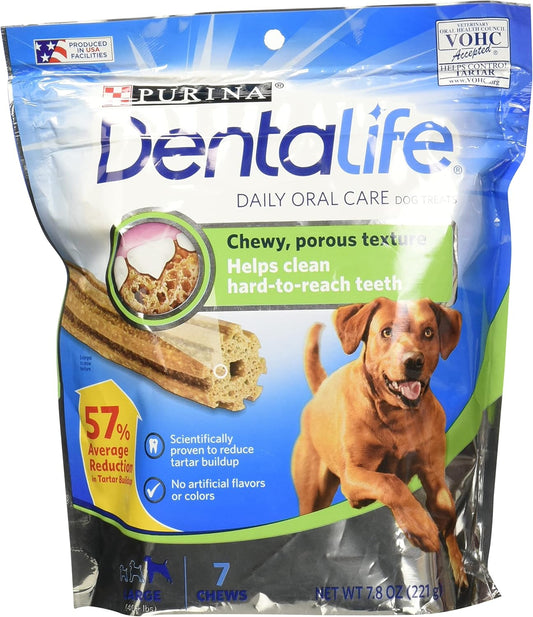Purina Dentalife Snack Cuidado Oral Para Perros Adultos Raza Grande 221g