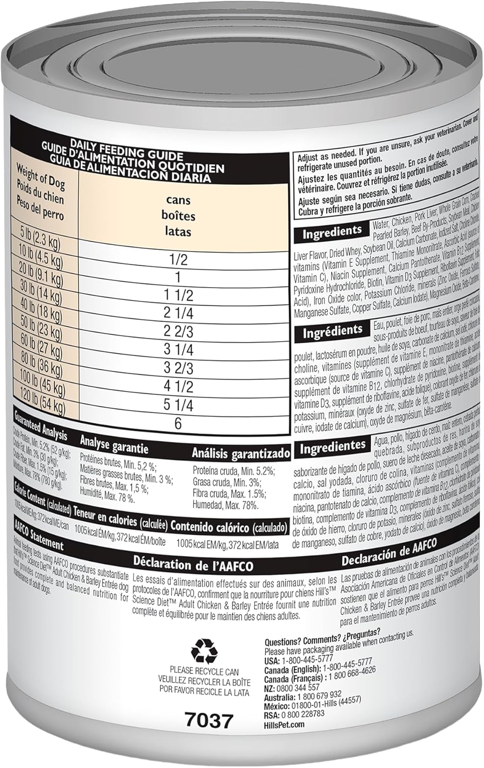 Hill's Science Diet Adult, Alimento Húmedo para Perros, 12 Pack C/U 369 G