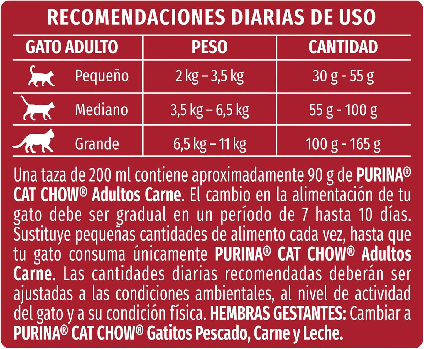 Purina Cat Chow Adulto Todos los Tamaños Sabor Carne 1.5Kg