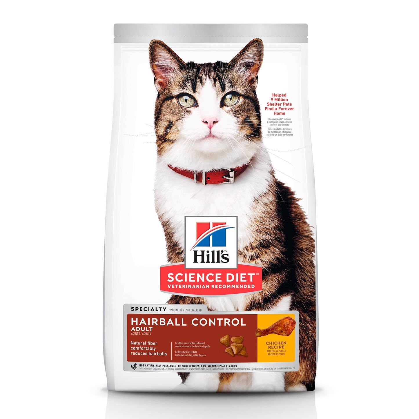 Hill's Science Diet Hairball Control, Croquetas para Gato Adulto, Control Bolas De Pelo Sabor Pollo 1.6Kg