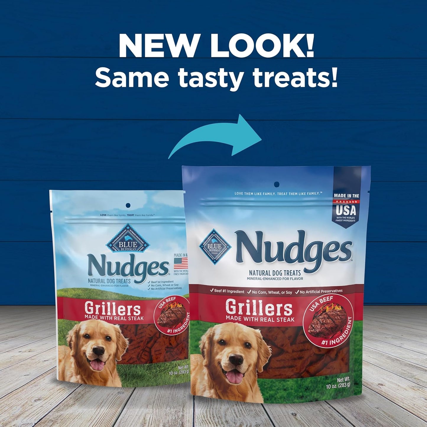 Blue Buffalo Nudges Grillers Natural Dog Treats, Steak, 10oz Bag