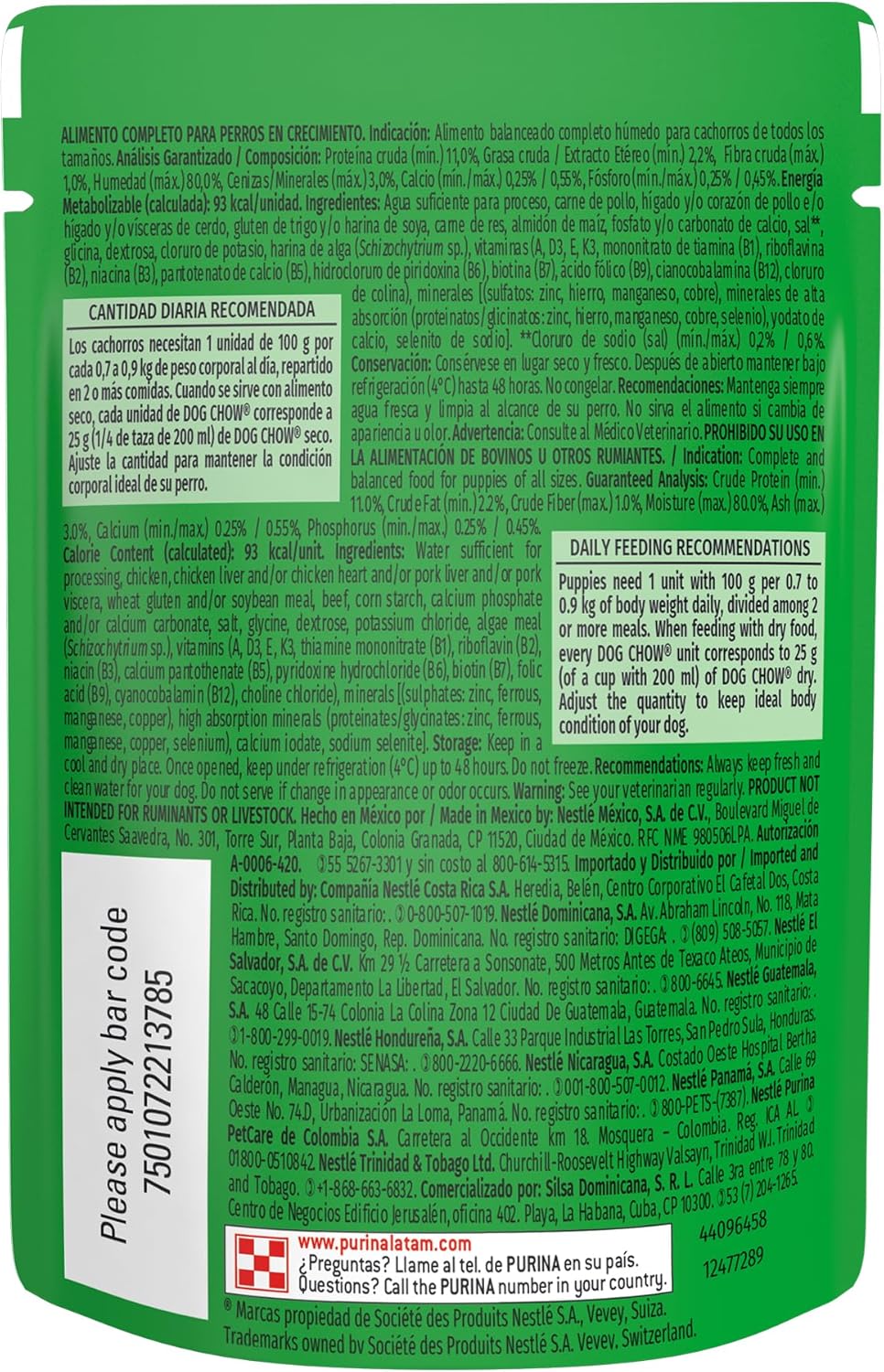 PURINA® Dog Chow Puppy Razas Pequeñas Carne con Leche y Arroz 100 g
