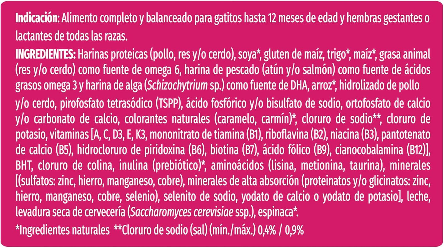 Purina Cat Chow Gatito Sabor Pescado, Carne y Leche 500g
