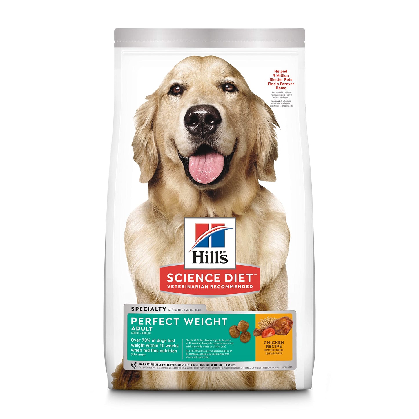 Hill's Science Diet Perfect Weight, Croquetas para Perro Adulto para Control De Peso, Sabor Pollo 1.8Kg