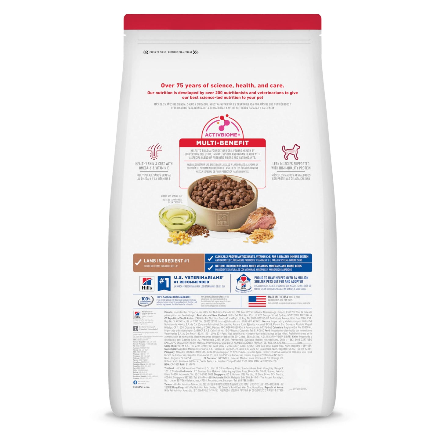 Hill's Science Diet, Croquetas para Perro Adulto Sabor Cordero 15Kg