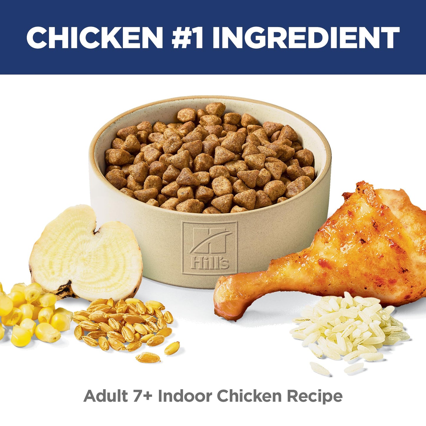 Hill's Science Diet Adult 7+ Indoor, Croquetas para Gato Senior De Interiores, Sabor Pollo 3.2Kg