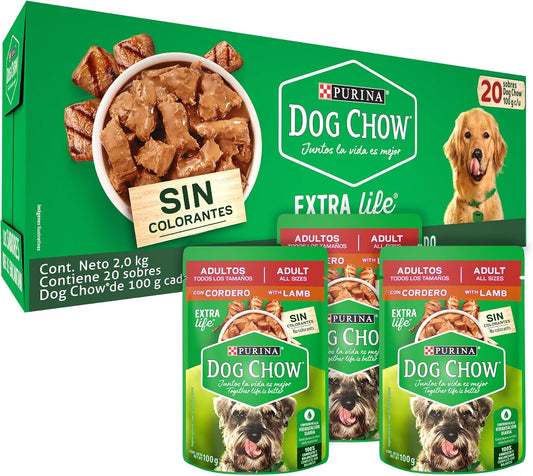 Purina Dog Chow Adulto Todos los Tamaños Sabor Cordero 24pack de 100g