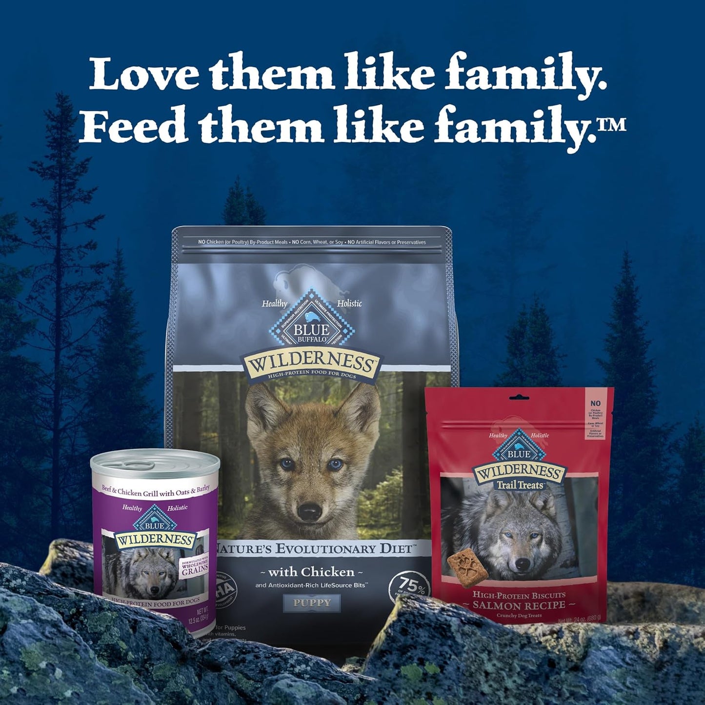 Blue Buffalo Wilderness High Protein Natural Puppy Dry Dog Food Plus Wholesome Grains, Chicken 4.5 lb Bag