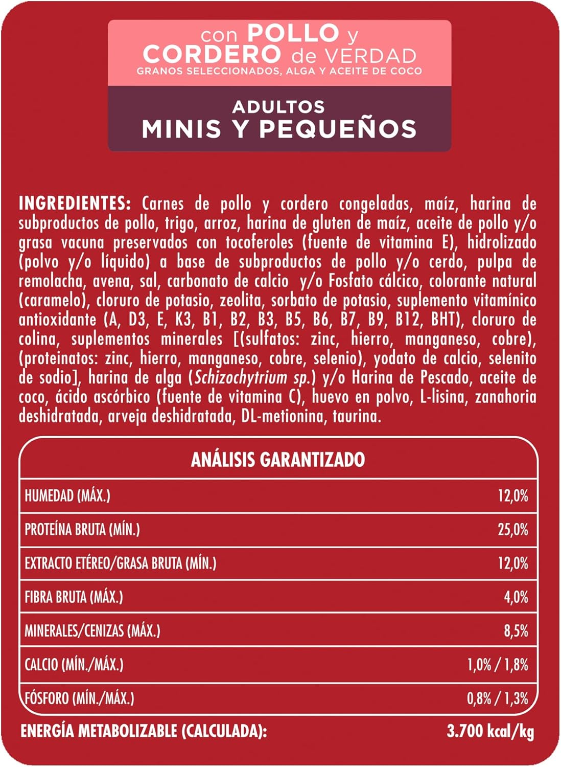 Purina One Adulto Raza Minis y Pequeños Sabor Pollo y Cordero 3.5Kg