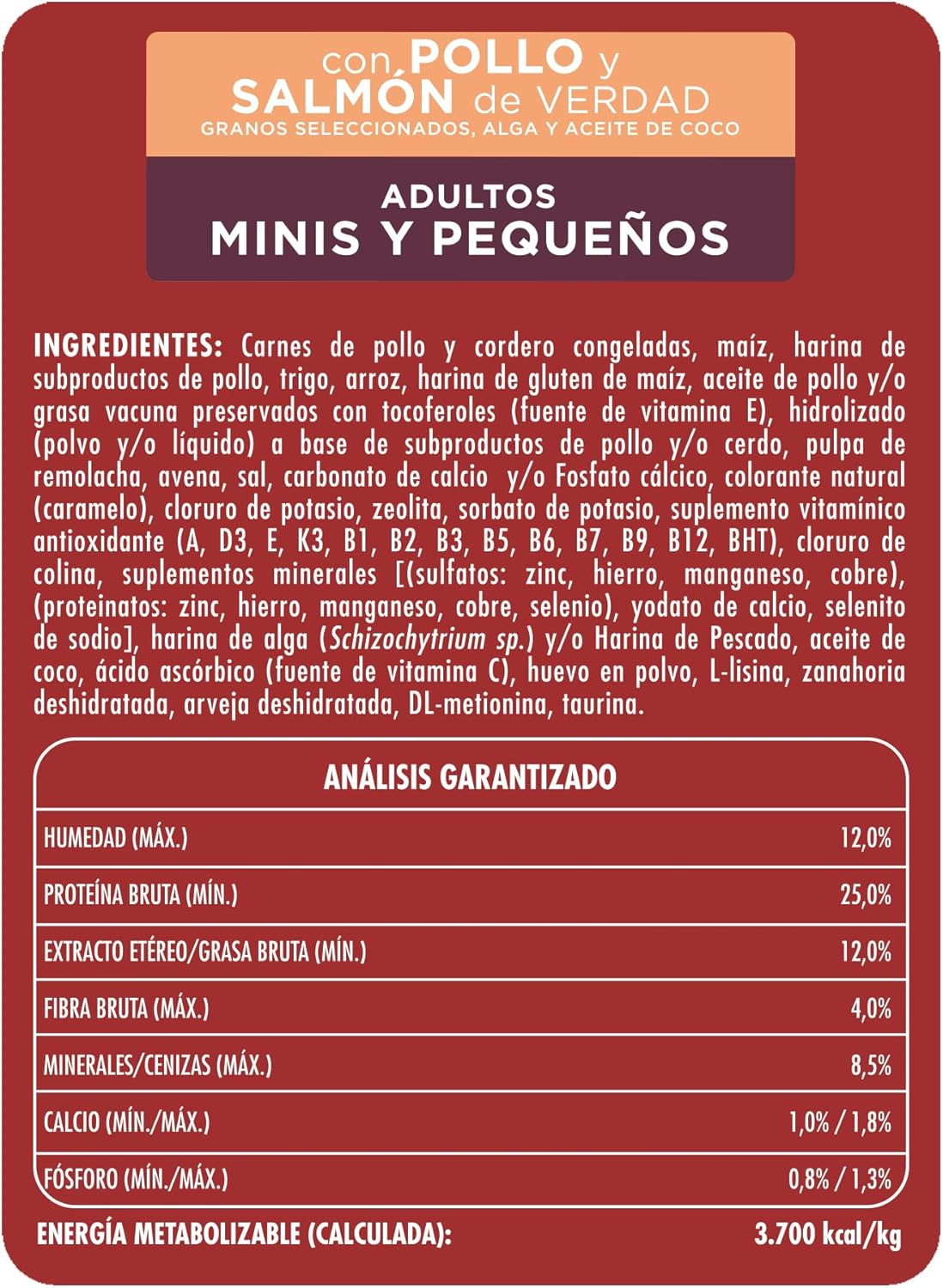 Purina One Adulto Minis y Pequeños Sabor Pollo y Salmón 3.5Kg