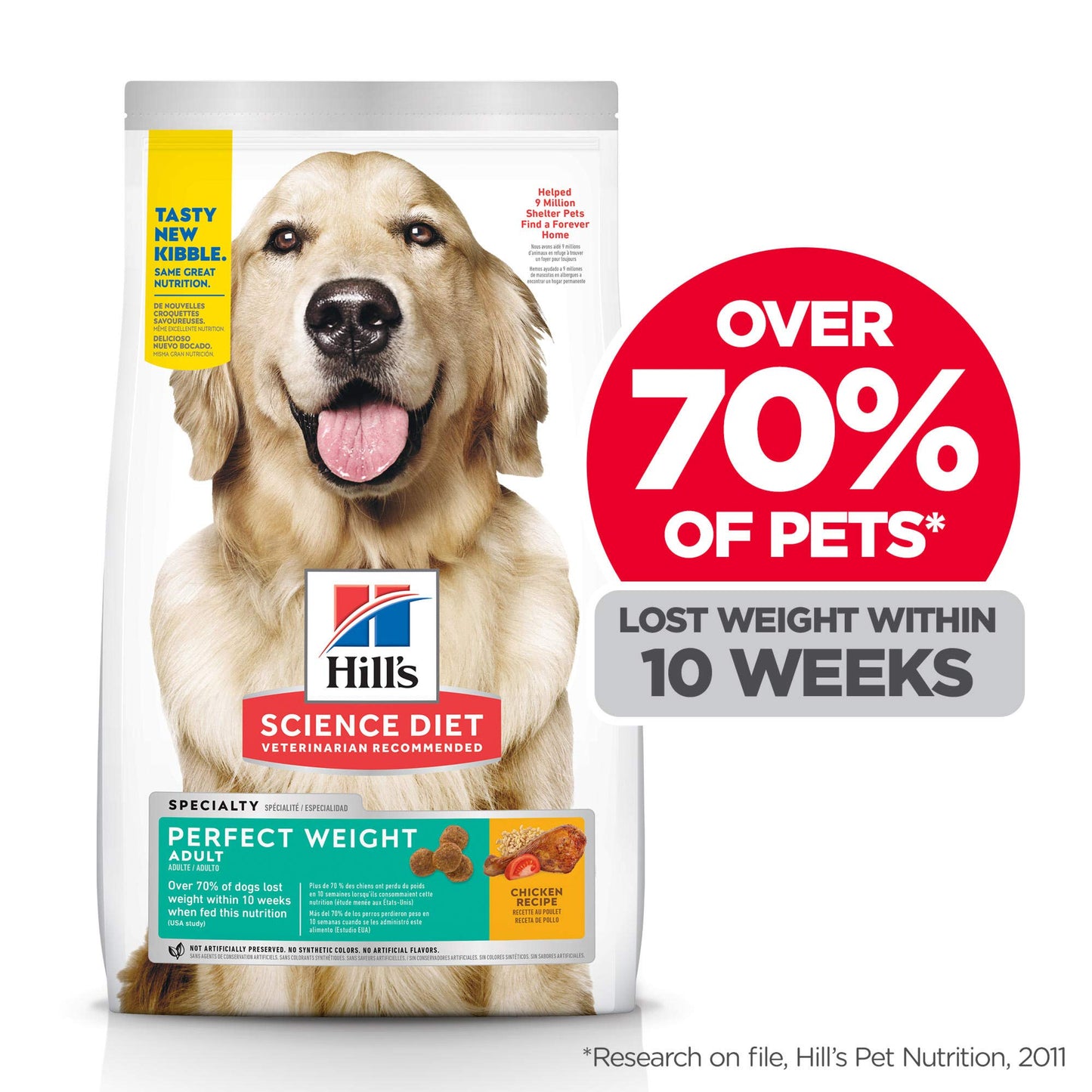 Hill's Science Diet Perfect Weight, Croquetas para Perro Adulto para Control De Peso, Sabor Pollo 1.8Kg