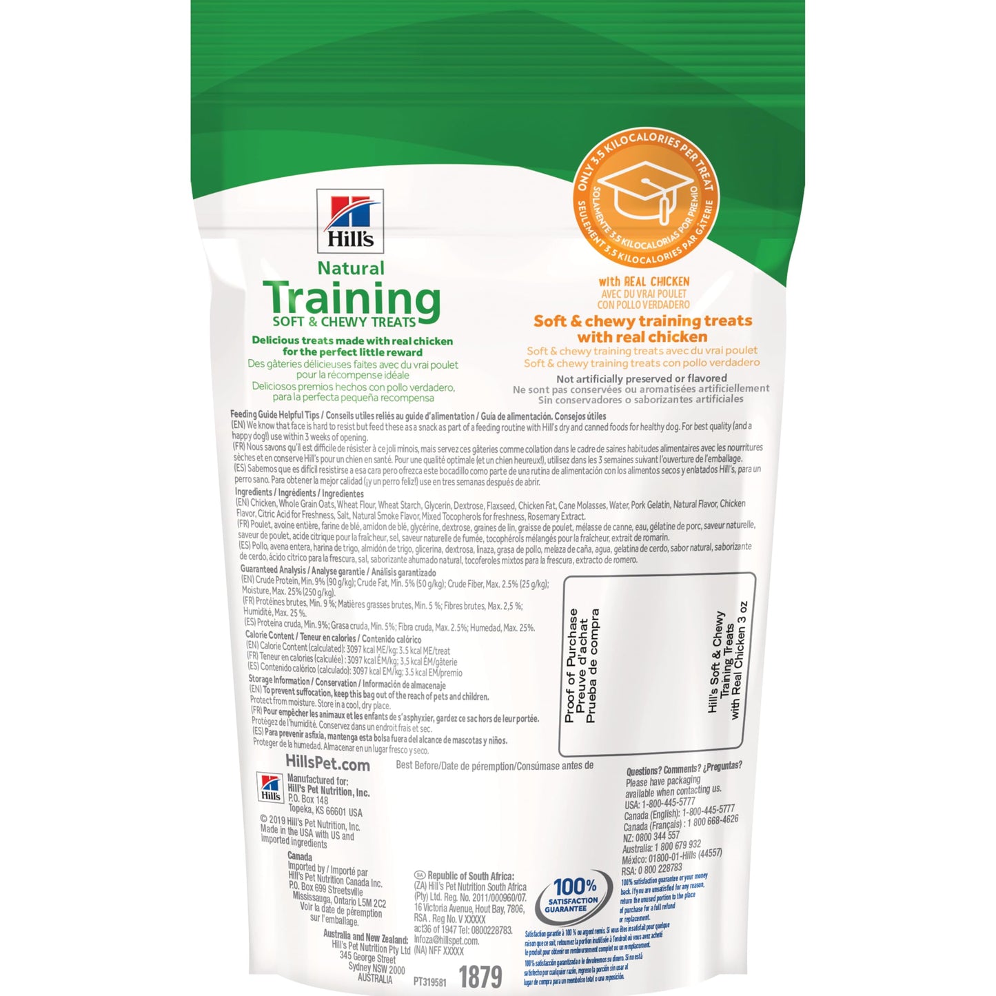 Hill's Natural Training Soft and Chewy Treats, Premios De Entrenamiento para Perros, 90 G