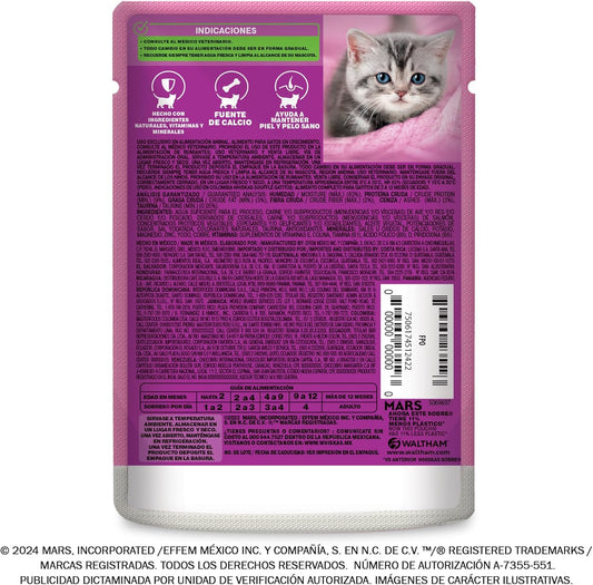 WHISKAS - Alimento Húmedo para Gatitos, Sabor a Soufflé de Salmón, 24 Sobres para Gato, 85 gr., c/u