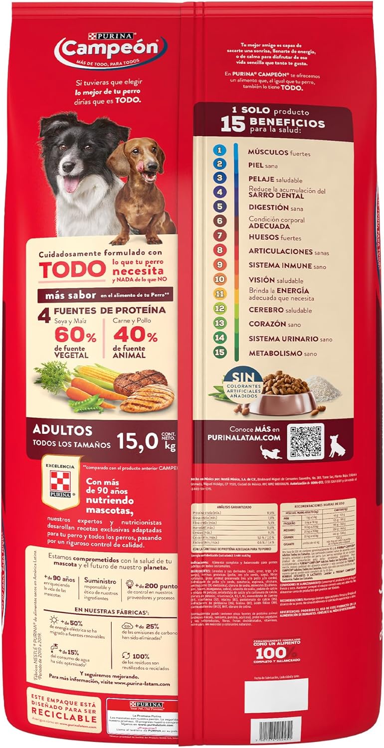 Alimento para Perros Campeon Adulto Prime 15 Kg