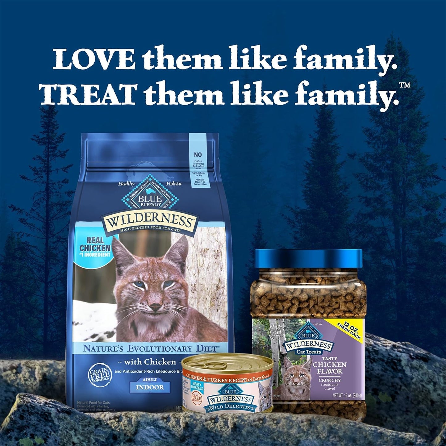 Blue Buffalo Wilderness Chicken Formula Crunchy Grain-Free Cat Treats, 12-oz