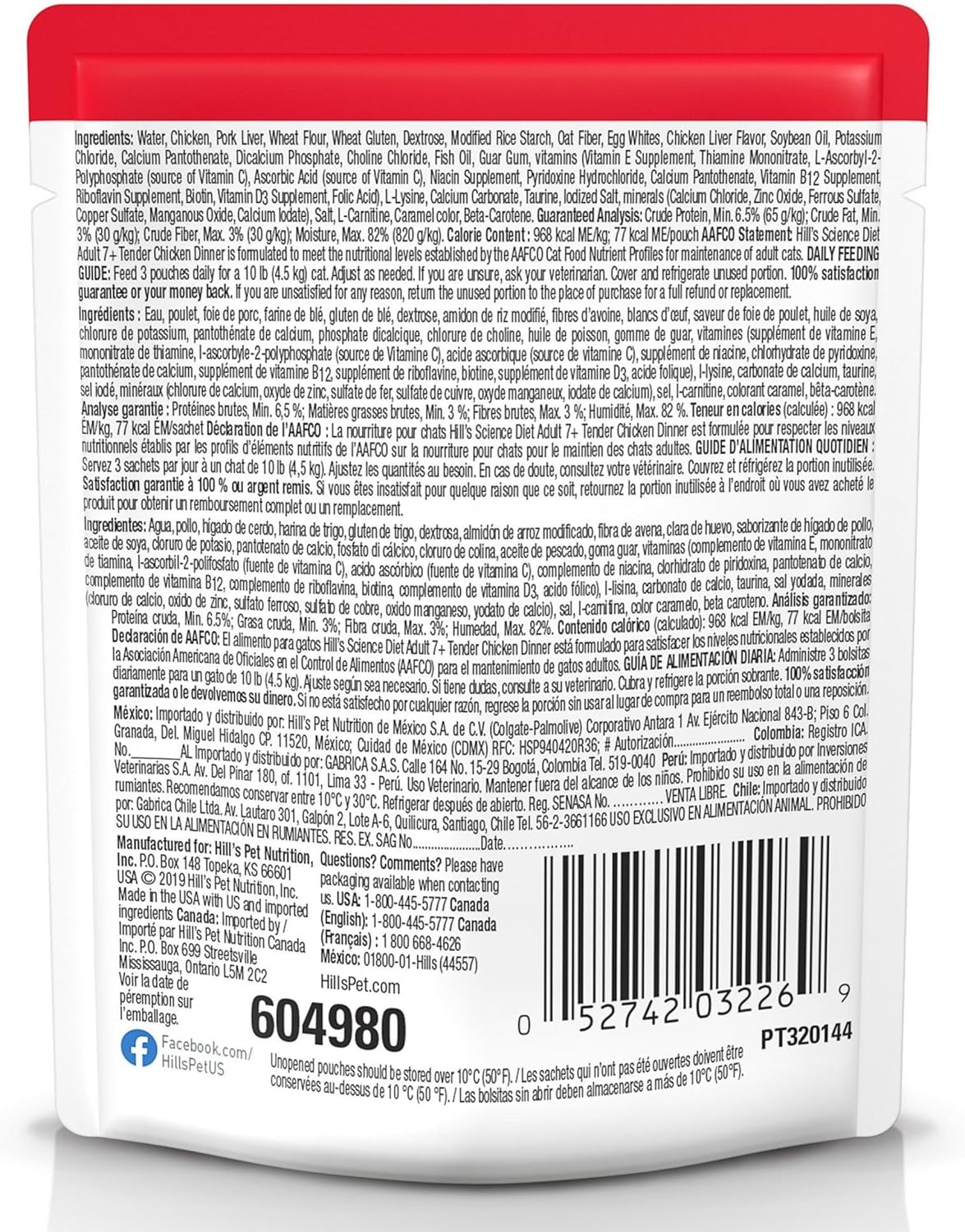 Hill's Science Diet Adult, Alimento Húmedo En Pouch para Gatos Adultos, Platillo De Atún, 24 Pack C/U 79 G
