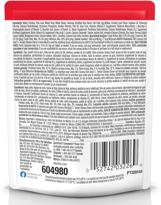 Hill's Science Diet Adult, Alimento Húmedo En Pouch para Gatos Adultos, Platillo De Atún, 24 Pack C/U 79 G