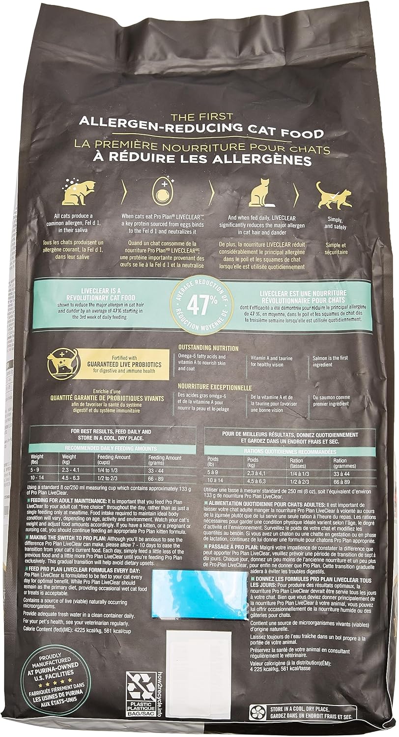 Purina Pro Plan Gato Adulto Live Clear Todos los Tamaños Sabor Salmón y Arroz 3.18Kg