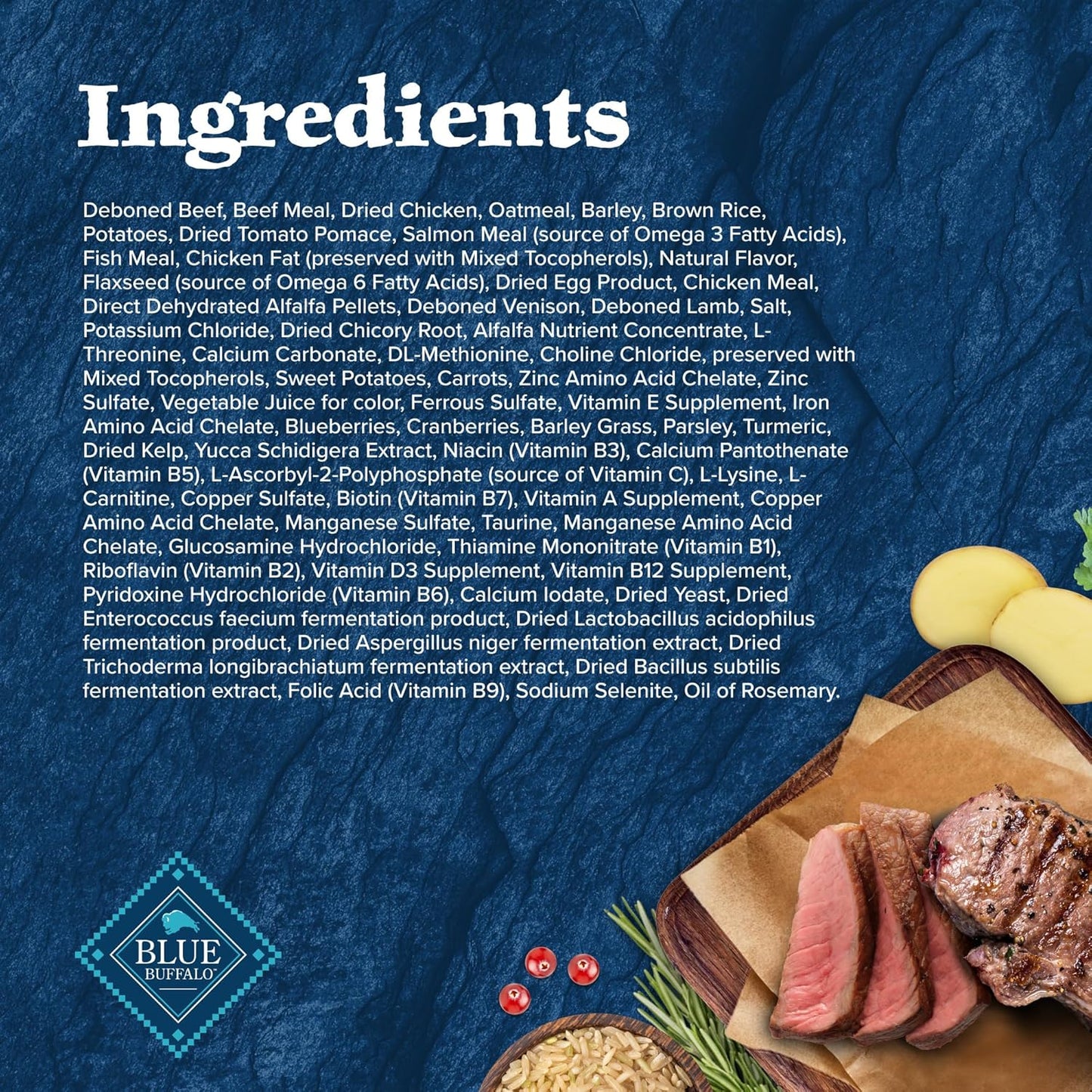 Blue Buffalo Wilderness Rocky Mountain Recipe High Protein Natural Adult Dry Dog Food, Red Meat with Grain 24 LB Bag