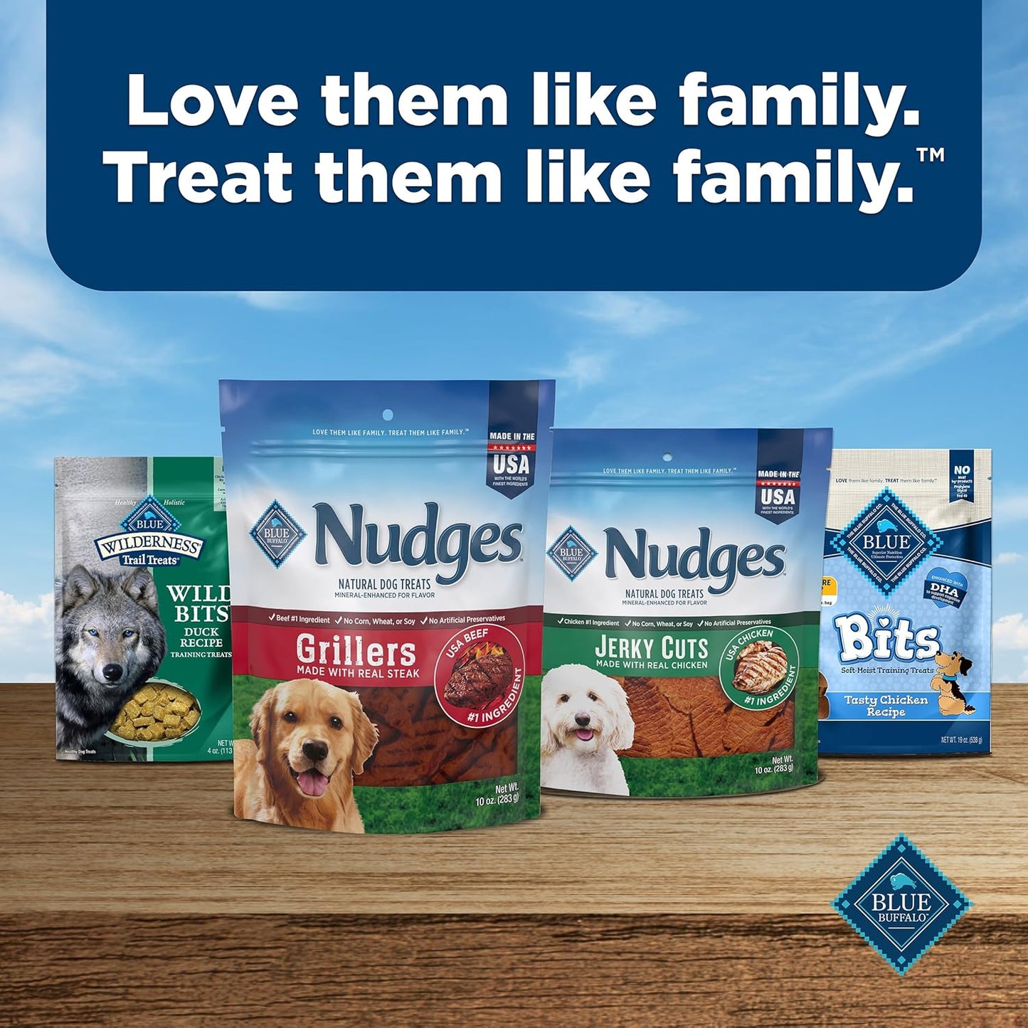 Blue Buffalo Nudges Grillers Natural Dog Treats, Steak, 36oz Bag