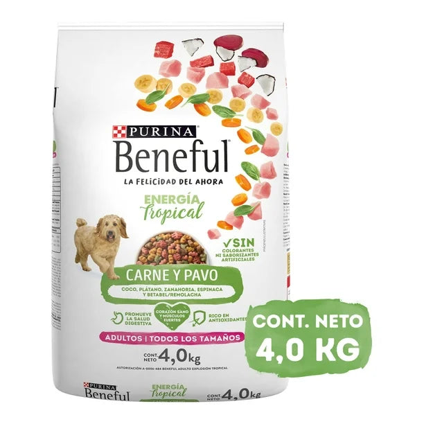Purina Beneful Energía Tropical Adulto Sabor Carne y Pavo